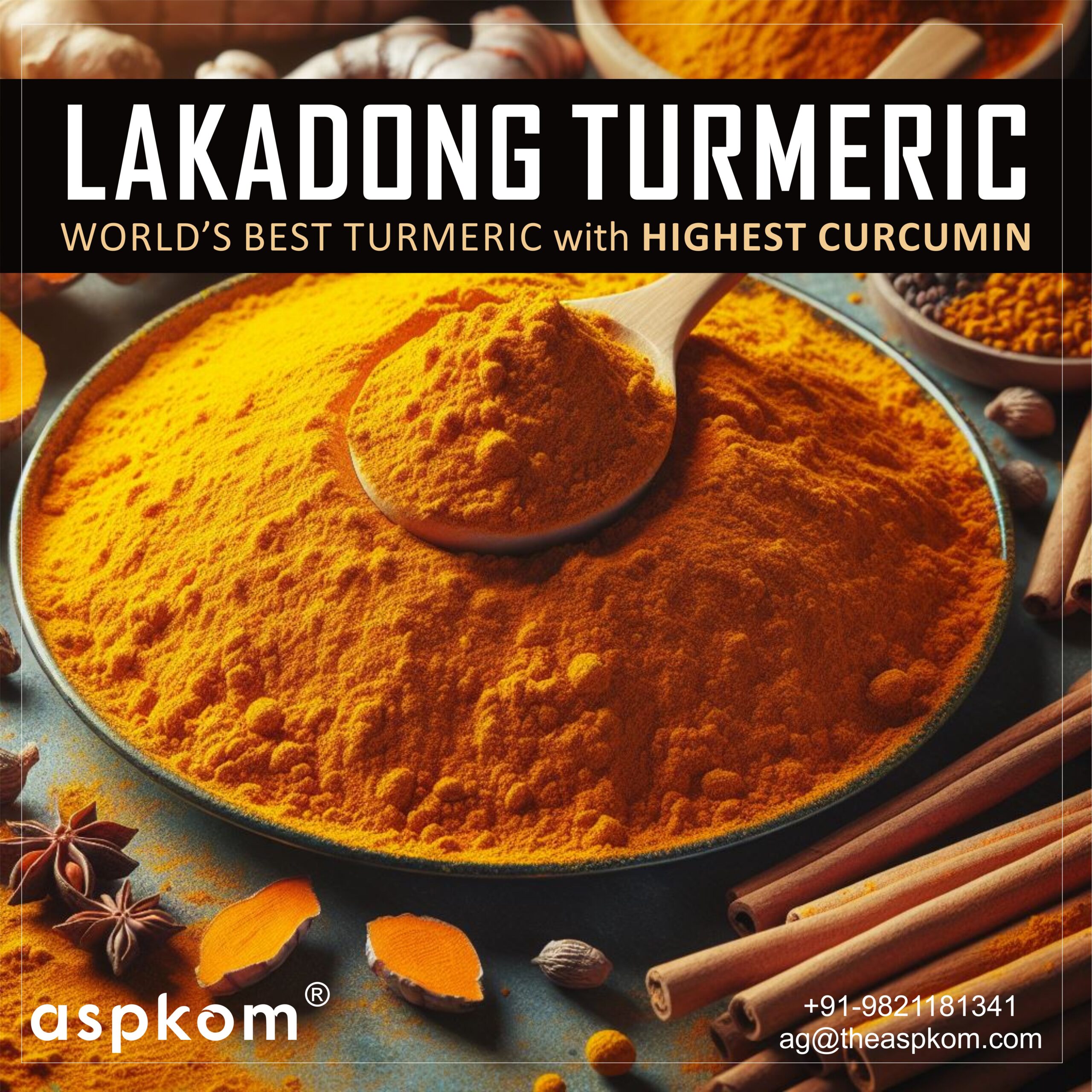 Aspkom's Lakadong Turmeric Powder