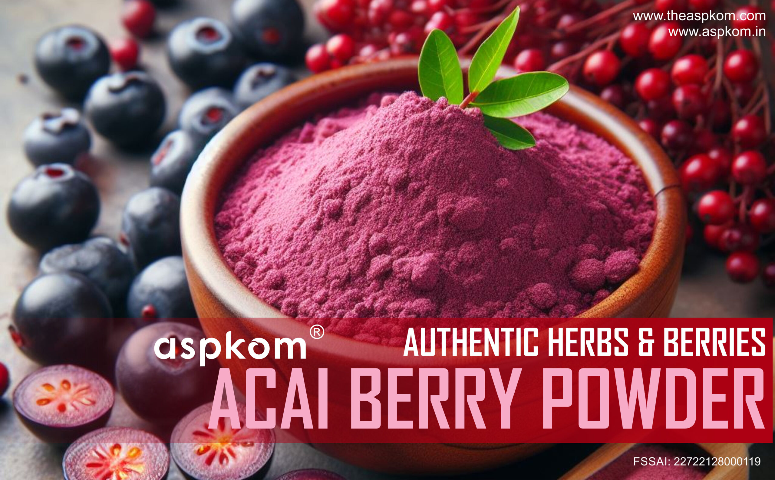 acai berries powder rich in antioxidants and nutrients